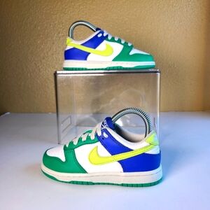 Nike Dunk Low Stadium Green Blue Yellow FN6974-100 Preschool Ps Boys Size 11.5C